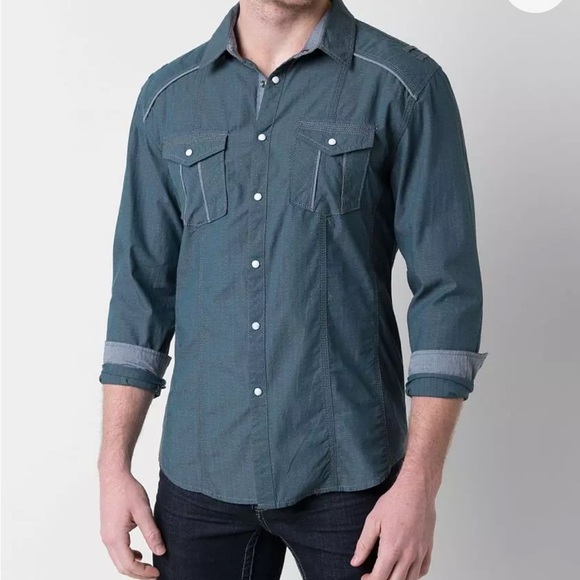 BKE Holt Pearl Snap Shirt Men’s Relaxed fit XL - Picture 1 of 10
